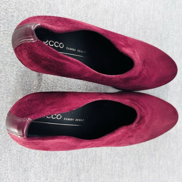ECCO DANISH - Women's Red Suede Leather Pumps Heels Size 40  B9 - Picture 7 of 8